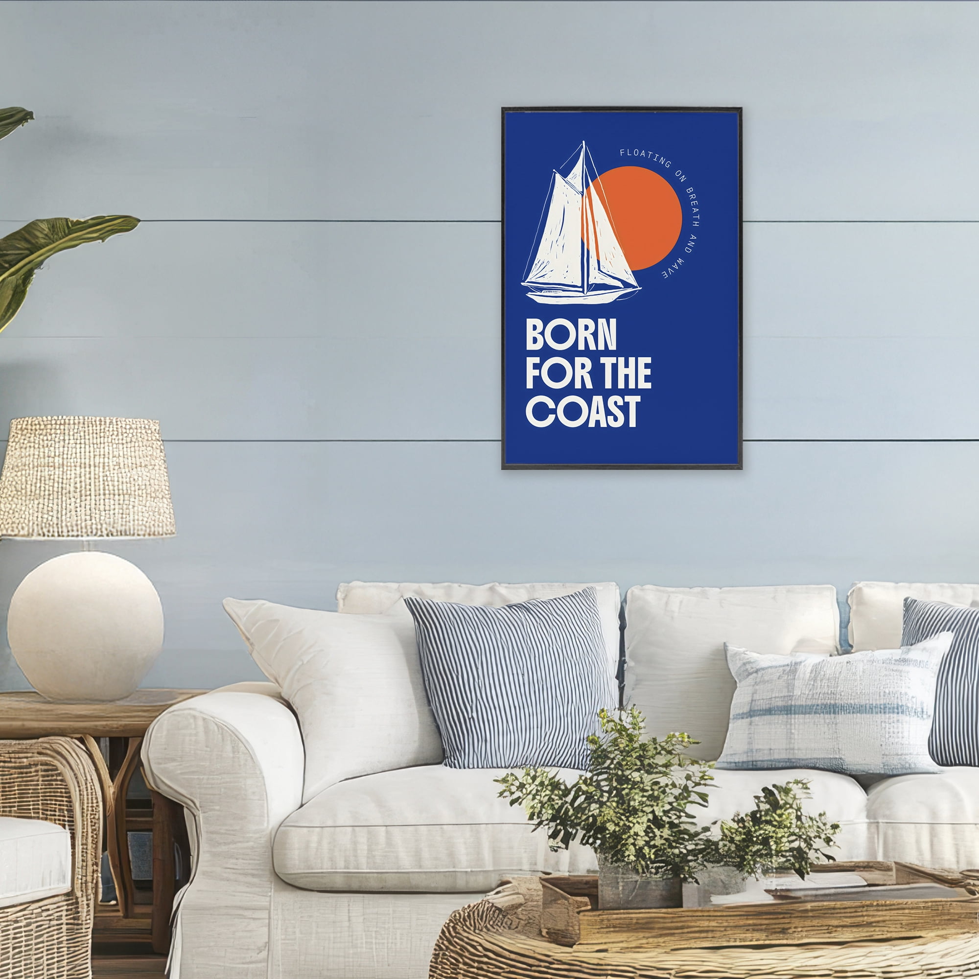 Stupell Industries Born For The Coast Black Framed Giclee Art, design by Creative Studio