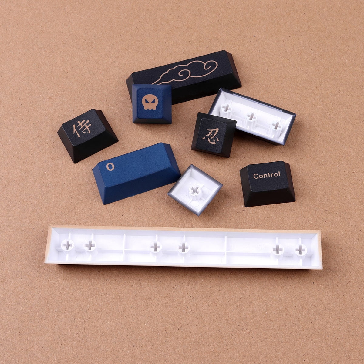 Gliging Keycaps 129 Keys Cherry Profile Dye-Sub PBT Blue Warrior Compatible Cherry MX Switch Mechanical Keyboard