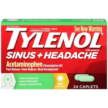 Tylenol Sinus Congestion And Pain Caplets, Daytime, 24 (Best Oils For Congestion)