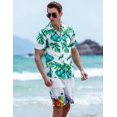 thumbnail image 3 of Purcoar Sykooria Men's Hawaiian Shirt Regular Slim Fit Hawaiian Print Short Sleeves Button Down Aloha Shirts(Tropical Leaf,X-Large), 3 of 5