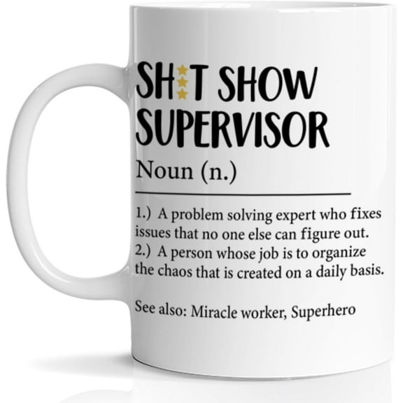 Supervisor Funny Coffee Mug, Supervisor Gifts for Women Men, Thank You Gifts for Manager Coworker Mentor Leader Boss, Supervisor Mug, 11 Oz Ceramic Cup