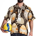 thumbnail image 4 of Easter Men's Short Sleeve Casual Printed Button Down Beach Shirts, 4 of 6