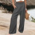 thumbnail image 2 of Bovemsi Lounge Pants Women Solid Loose Relaxed High Waist Pocket Wide Leg Pants Hiking Pants, 2 of 5