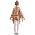 thumbnail image 2 of YiZYiF Girls Sequins Tassels Dance Outfits Metallic Zipper Jacket with Shorts Hip Hop Clothes Kids Brown 10, 2 of 5