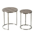 thumbnail image 2 of A&B Home Textured Print Round Nesting Tables with Rod Legs - Set of 2 - Gray, Steel Finish, 2 of 5