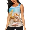 thumbnail image 1 of Balery Beach Starfish Shell Camiseta sin mangas estampada ligera para mujer, tops de entrenamiento sin mangas, camisetas de yoga transpirables de secado rápido.-XX-Large, 1 of 7