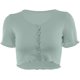 thumbnail image 1 of Tank Crop Tops Mujer Botón de punto de manga corta verde M Jormftte LRWJ645-16, 1 of 2