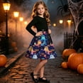 thumbnail image 6 of Mitankcoo Girls Halloween Dresses Long Sleeve Crew Neck Swing Midi Dress with Belt for Casual Wear 5-14Y, 6 of 8