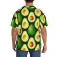 thumbnail image 3 of Lsque Avocado print Men's Cuban Collar Short Sleeve Shirt Summer Beachwear Casual Button Down Fashionable Vacation Leisure Shirt-Small, 3 of 7