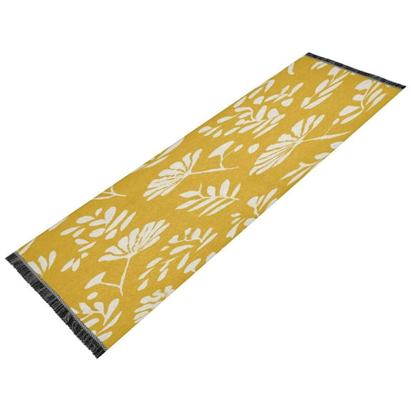 Vintage Modern Runner Rug,Non Slip Machine Washable 72"x23.5" Polyester Material Pet-Friendly Durable,Applicable to Entryway Rug Living Room Rug Mustard Yellow