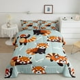 thumbnail image 2 of Erosebridal Funny Raccoon Bedding Queen Comforter Set, Red Panda Comforter Sets Queen Size Kawaii Animal Reversible Down Comforter, Microfiber Room Decor, 3 Pieces, 2 of 8