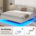 thumbnail image 3 of King Size Floating Bed Frames with LED Lights, Meral Platform Bed with Fabric Cover, Solid and Stable, Noise Free, No Box Spring Needed, 3 of 7