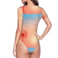 thumbnail image 4 of Easygdp The Sunset of Dandelion Women's One-Piece Swimsuit Slim Fit Crew Neck Bodysuit Athletic Swimwear with Concealed Buckle - X-Large, 4 of 9