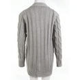 thumbnail image 6 of FOCUSNORM Women's Long Sleeve Cable Knit Sweater Open Front Cardigan Button Loose Outerwear, 6 of 7
