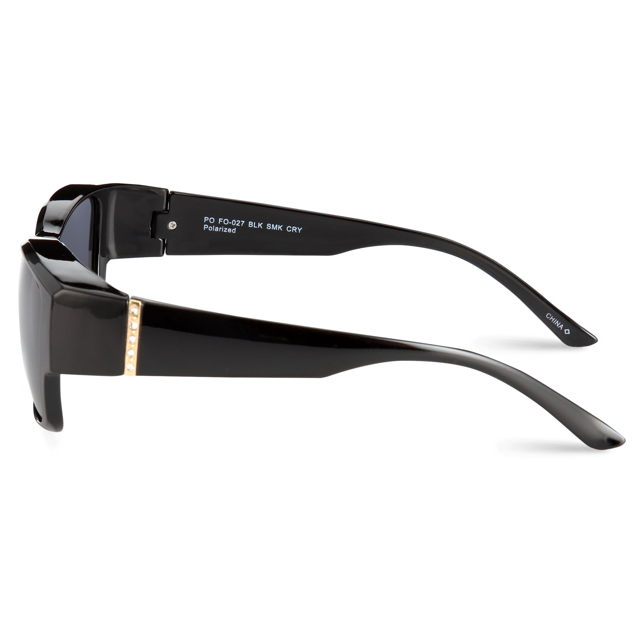 Polar Optics Unisex FO-027 Square Fits Over Sunglasses Black