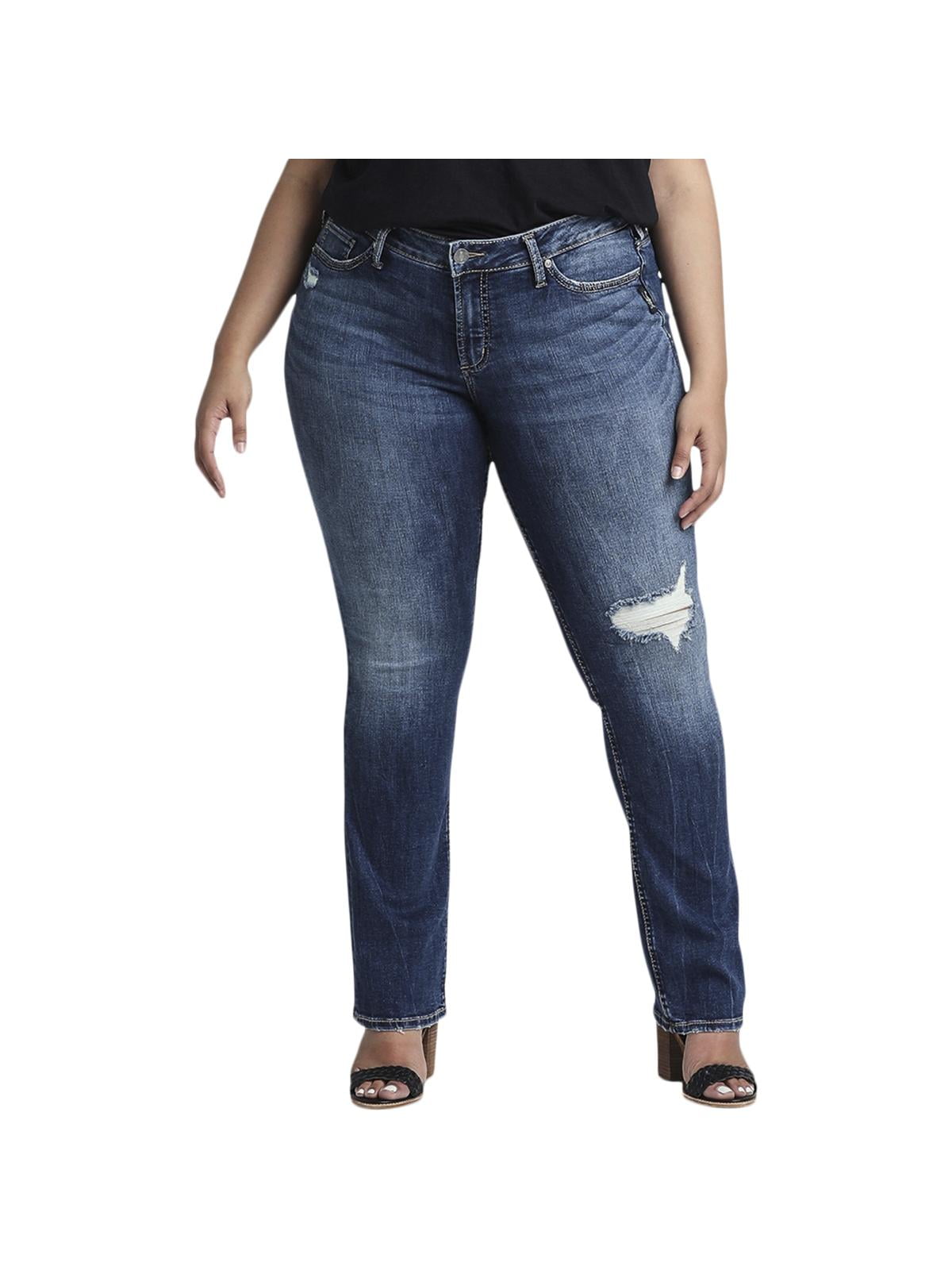 womens silver straight leg jeans