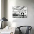 thumbnail image 4 of Nawypu Texas Longhorn Cow Canvas Wall Art - Framed Animal Print Home Decor Wall Art - Farmhouse Decor - Animal Print For Office - Wild West (Black and White Longhorn, ), 4 of 6
