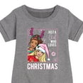 thumbnail image 3 of Barbie - Holidays & Christmas - Just A Girl Who Loves Christmas - Toddler & Youth Girls Fleece Dress, 3 of 5