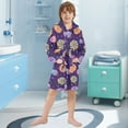 thumbnail image 5 of FORMRS Niños Bathrobe Unisex Hooded Robe Soft Plush Pajamas Sleepwear, Size 2-3T, Candy Cosmic Swirls, 5 of 7