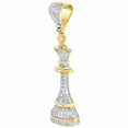 thumbnail image 3 of 2 Ct Round Lab Created Diamond King Chess Piece Men's Pendant 14k Yellow Gold Plated Silver, 3 of 4