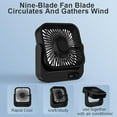 thumbnail image 3 of Magnetic Cruise Ship Fan, 5000mAh Battery Operated Portable Fan with 5 Speeds, Magnetically Sticks on Cabin Ceilings and Walls- Black, 3 of 9