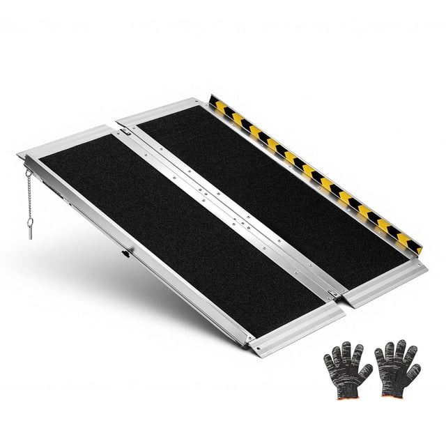 VEVOR Portable Wheelchair Ramp, 3FT, Non-Slip Aluminum Folding Handicap Ramp for Wheelchair, 800 lbs Capacity, Door Threshold Ramps for Home Steps, Stairs, Entry