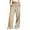 Khaki#05, variant on Pants for Women Baggy Elastic Waisted Flare Sweatpants Sports Drawstring Pants Pleated Joggers with Pockets Palazzo Trousers