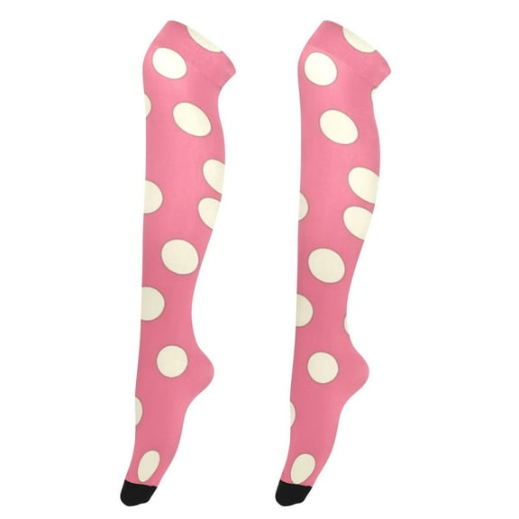 Sexy Thigh High Stockings - Silky Smooth & Stay-Up Design for Legs That Slay! Pink Polka Dot Pattern