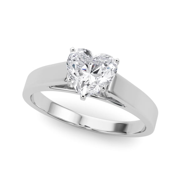 Kiva Jewel 1.66 Ct Lab Created Heart Cut Diamond Ring - 14K White Gold Plated Engagement Rings for Her - Beautiful Proposal Rings - Perfect Gifts for Teen Girls or Women's - Dazzling Jewelry