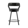 thumbnail image 7 of Weston Home Reinhold Faux Leather Swivel Counter Height Chairs with Metal Legs, Set of 2, Black, 7 of 7