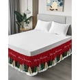 thumbnail image 4 of Christmas Tree Bed Skirt Winter Snowflae Red Bed Skirts King Size 16 Inch Drop, Wrap Around Dust Ruffle&nbsp;Bedskirt with Adjustable Elastic Belt for Queen Size Beds, 4 of 7