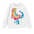 thumbnail image 4 of Zwiiyzr Boys and Girls Dinosaur Sweashirt Long Sleeve T-Shirt Printed Round Neck Pullover Tops Aged 1-12 Years White, 4 of 4