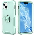 thumbnail image 3 of Nalacover For iPhone 14 Plus Slim Case,Luxury Hybrid Hard PC and TPU Rugged Bumper 3-In-1 Rotatable Magnetic Ring Kickstand Four Corner Guard Shockproof Anti-Scratch Back Phone Cover.Green, 3 of 12