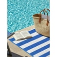 thumbnail image 4 of Utopia Towels 4 Pack Cabana Stripe Beach Towel, 30 by 60 Inches, Oversized 100% Ring Spun Cotton Pool Towels, Highly Absorbent Quick Dry Bath Towels for Beach, and Swim, Blue, 4 of 5