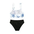 thumbnail image 3 of Tiweut 2 Piece Swimsuit for Girls Beach Bikini Bathing Suits Graphic Summer Cute Kids Teens Swimwear,Blue, 3 of 8