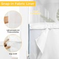 thumbnail image 3 of No Hook Shower Curtains with Snap-in Liner Set, Blue Brown Abstract Waterproof Hotel Style Bathroom Shower Curtain, Vintage Gradient Graffiti Oil Painiting Breathable Mesh Top Bath Curtains 60''x72'', 3 of 9