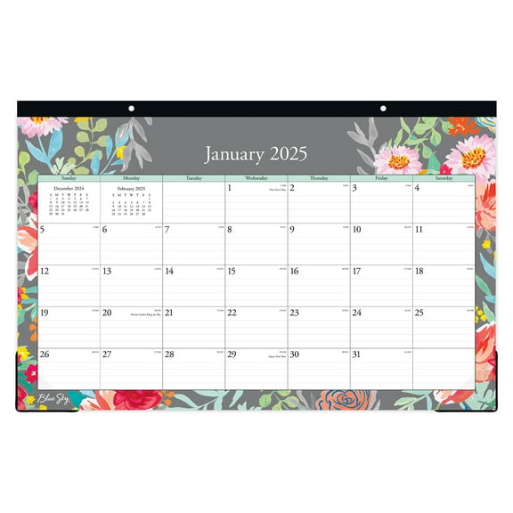 2025 Blue Sky Monthly Desk Pad Planning Calendar, 17" x 11", Sophie, January 2025 To December 2025