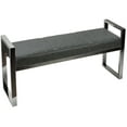 thumbnail image 2 of Cortesi Home Holden Contemporary Chrome Metal Entryway Bench, Antique Grey, 2 of 2