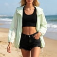 thumbnail image 6 of Unir Lightweight Summer Sun Shrug Jacket for Women, Hooded Zip Front, Breathable Polyester Casual Outerwear, 1 Piece, M-XXL, Plus Size Friendly, 6 of 7