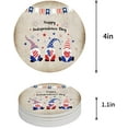 thumbnail image 1 of FMSHPON Independence Day Gnomes Set of 8 Round Coaster for Drinks, Absorbent Ceramic Stone Coasters Cup Mat with Cork Base for Home Kitchen Room Coffee Table Bar Decor, 1 of 6