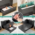 thumbnail image 4 of ANPOO Queen Size Murphy Chest Bed with Drawer and Power Outlets, Farmhouse Wood Hidden Folding Bed Chest w/2 Storage Drawers, Multifunctional Storage Cabinet Bed for Bedroom,Black, 4 of 8