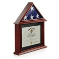thumbnail image 2 of Reminded Flag and Certificate Shadow Box Display Case fits 3' x 5' Home Flown Flag, Solid Wood Mahogany Finish, 2 of 7