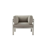 Pangea Home Cloud Modern Style Aluminum Sofa Chair in Gray Finish