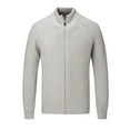 thumbnail image 2 of DHFJKG Mens Full Zip Ribbed Cardigan Sweaters Unisex Slim Fit Lapel Raglan Long Sleeve Casual Knitted Sweater Jacket Coat Solid Color Warm Soft Outerwear, 2 of 9