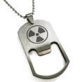 thumbnail image 1 of Stainless Steel Encircled Radioactive Engraved Bottle Opener Dog Tag Pendant Necklace, 1 of 1