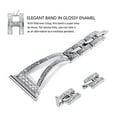 thumbnail image 2 of Dwitch Elegant Metal Compatible with Apple Watch Band 38/42/45/49mm,Slim Bracelet Strap with Rhinestones,Stylish Fashion Jewelry Replacement Band fits for iWatch Series 10 9 8 7 6 5 SE Ultra,Silver, 2 of 8