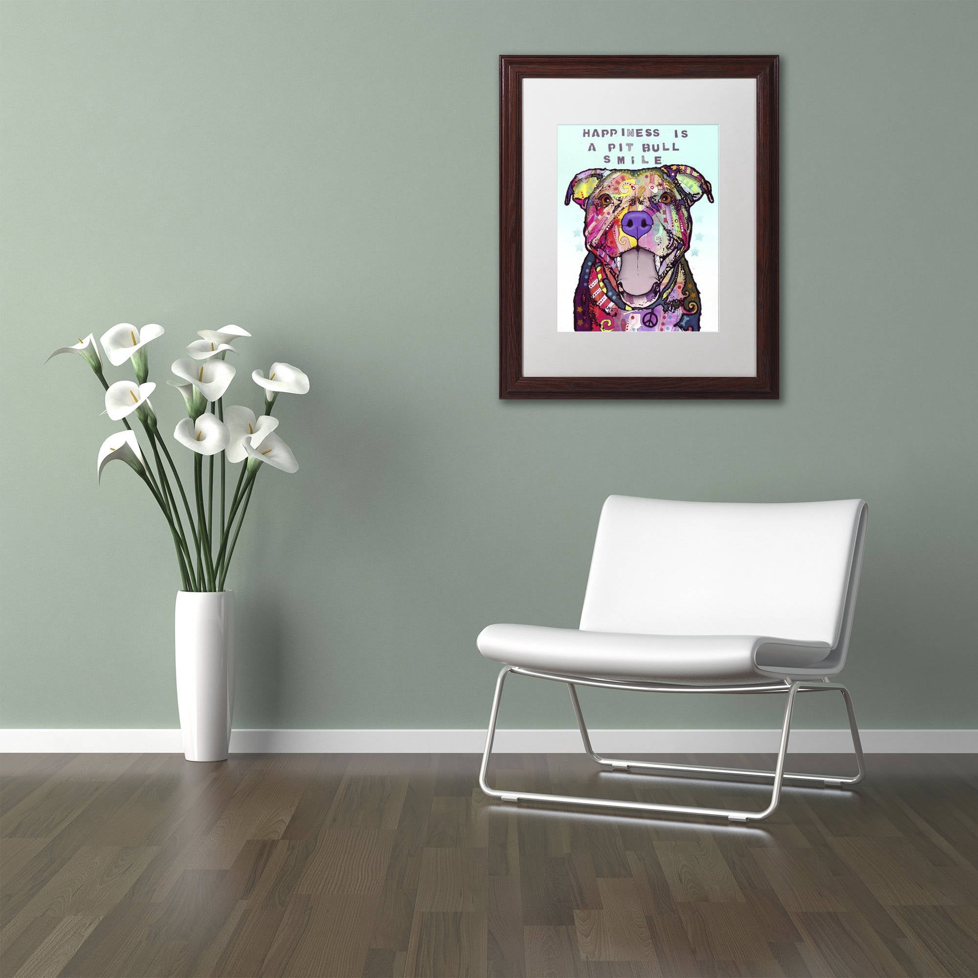 Trademark Fine Art "Smile" Canvas Art by Dean Russo, White Matte, Wood Frame