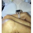 thumbnail image 4 of HeartsAndYou 4ct Natural Sapphire & Diamond Ring Split Shank Halo 100% 14k SOLID White Gold, 4 of 8