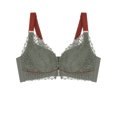 thumbnail image 3 of Sujetador de mujer con cierre frontal, sin aros, fino y acolchado, talla grande, 3 of 8