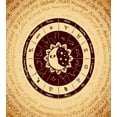 thumbnail image 3 of Zodiac Moon Duvet Cover Set, Horoscope Wheel on Manuscript, Decorative 3 Piece Bedding Set with 2 Pillow Shams, King Size, Beige Seal Brown, by Ambesonne, 3 of 3